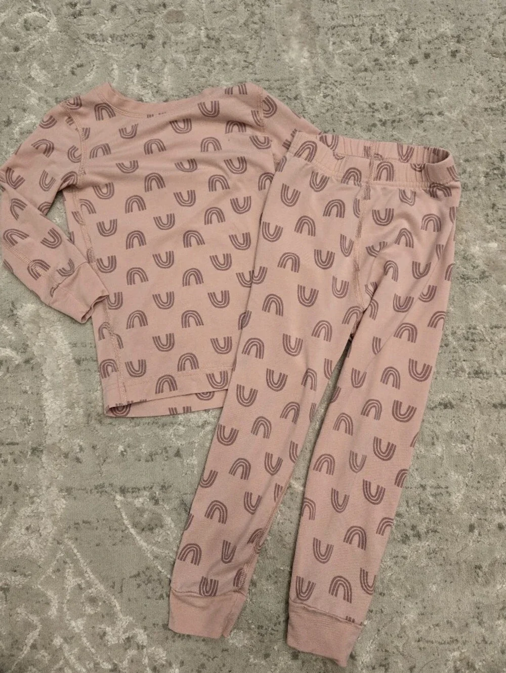 Hanna Andersson Pink Rainbow Patterned Print 2pc Pajama Set